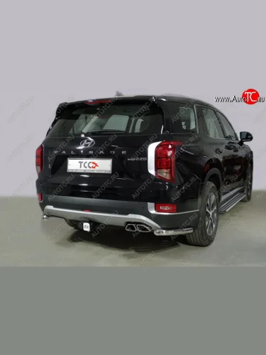 Защита заднего бампера (V-2.2, уголки, d60,3 мм) TCC Hyundai Palisade  LX2 (2018-2022)