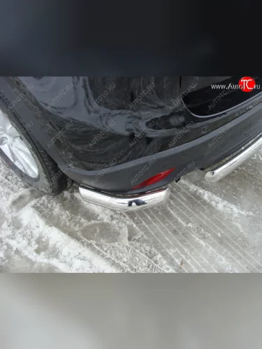 Защита заднего бампера (уголки, d75х42 мм) TCC Mazda CX-5  KE (2011-2014) дорестайлинг