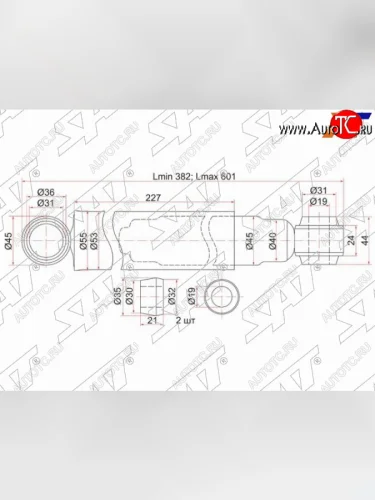 Амортизатор задний (4BE1, LH=RH) SAT Isuzu Elf (NPR75) ( NMR) (1993-2023)  дорестайлинг,  рестайлинг, рестайлинг