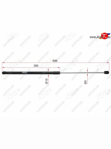 Упор капота SAT Mercedes-Benz E-Class  W211 (2002-2009) дорестайлинг седан, рестайлинг седан