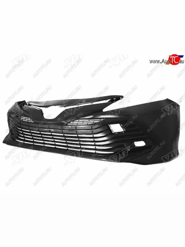 Бампер передний (Под ПТФ С отверстием под крюк) SAT  Toyota Camry XV70 дорестайлинг (2017-2021)