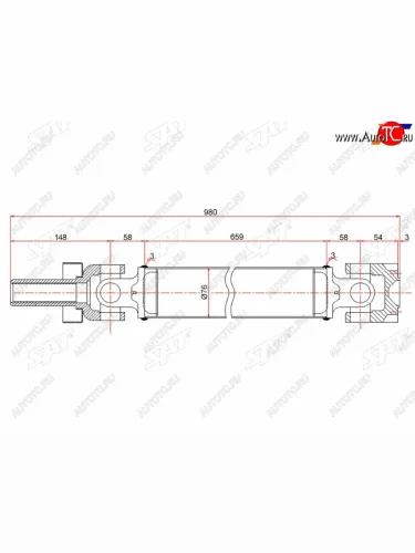 Вал карданный SAT (передний привод) Mitsubishi Pajero ( 2 V20,  2 V30/V40) (1991-1999) дорестайлинг, рестайлинг