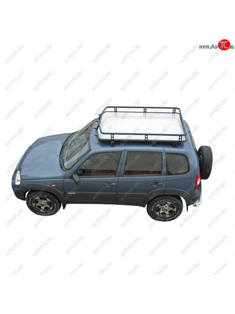 Багажник экспедиционный с алюм. листом (в штатные места) Трофи Техно Сфера  Лада ВАЗ  2123 (Нива Шевроле), Нива Трэвел (с перекладинами по периметру)  с доставкой в г. Керчь