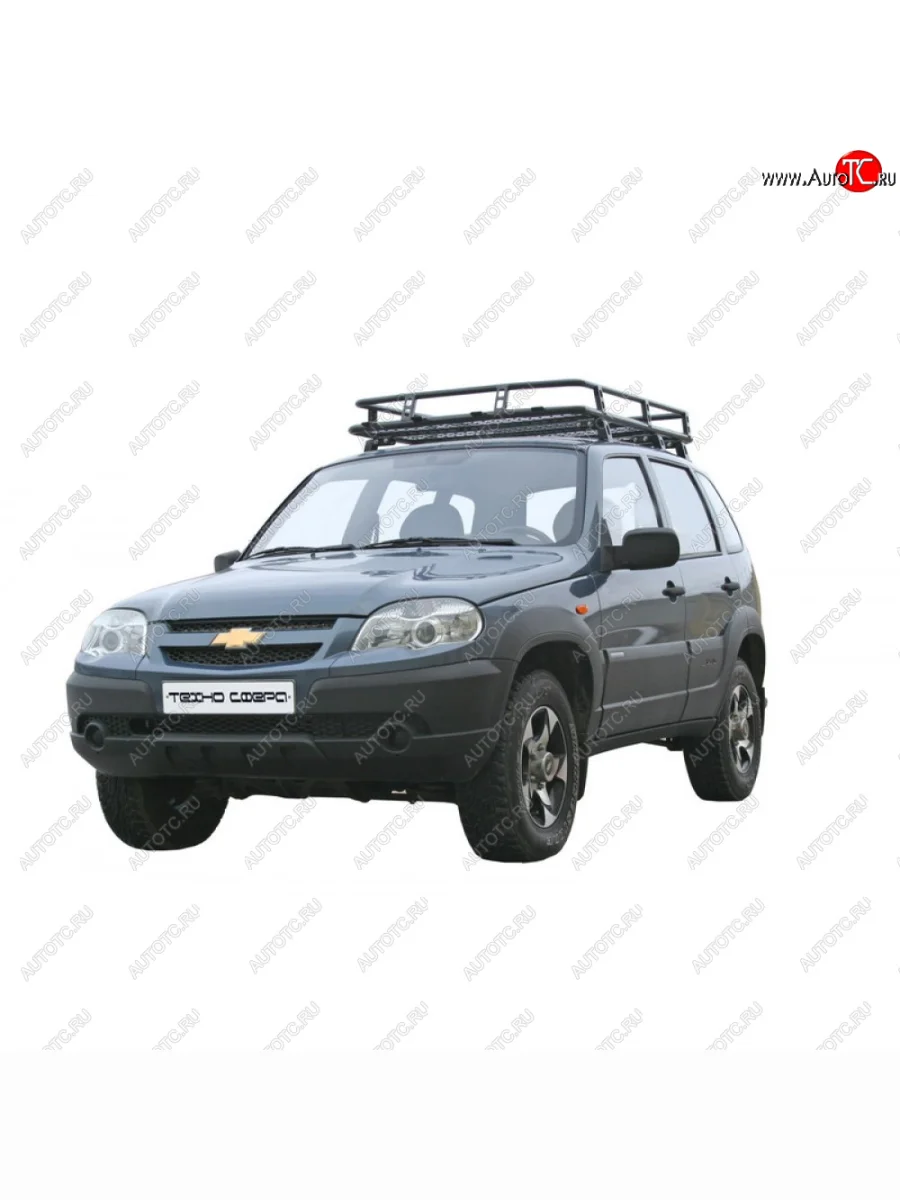 Багажник экспедиционный с сеткой (в штатные места) Трофи Техно Сфера  Лада ВАЗ  2123 (Нива Шевроле), Нива Трэвел (с перекладинами по периметру)  с доставкой в г. Керчь