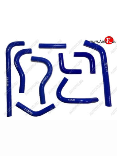 Комплект патрубков силиконовых отопителя (печки) дв.УМЗ А-274 Evotech(9шт) Толщина стенки патрубка 4 мм, армирование 3 нити. CARUM ГАЗ ГАЗель  3302,Бизнес (2010-2025) 2-ой рестайлинг шасси