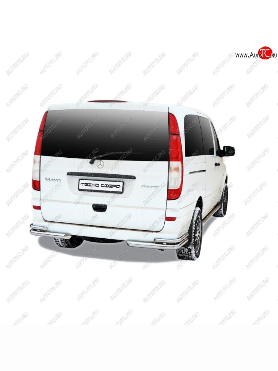 Защита заднего бампера нержавейка (уголки) Техно Сфера  Mercedes-Benz  Viano ( W638,  W639), Vito ( W638,  W639,  W447) (нержавейка)  с доставкой в г. Пермь