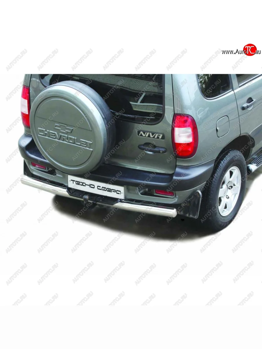 Защита заднего бампера нержавейка d76 (Труба с проступью), Техно Сфера  Лада ВАЗ 2123 (Нива Шевроле) (2002-2021) (нержавейка)  с доставкой в г. Керчь