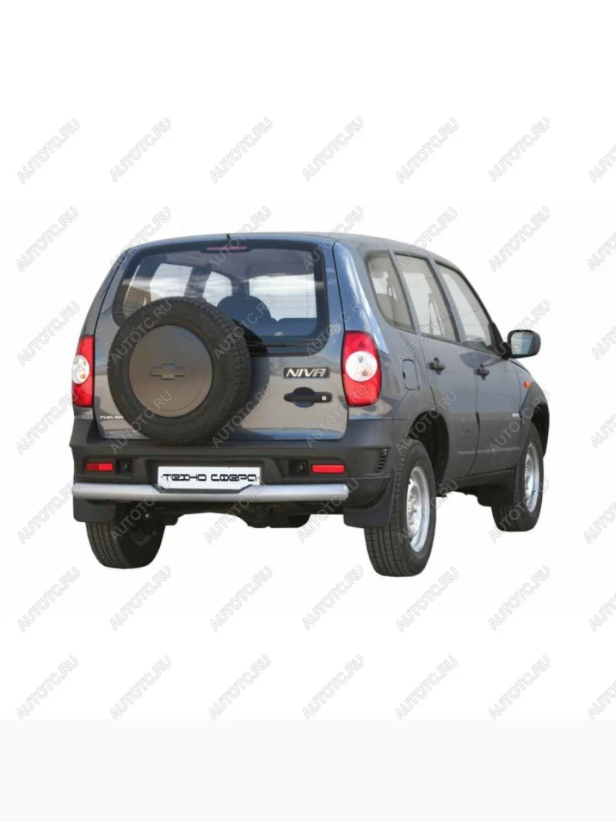 Защита заднего бампера (d76 Труба с проступью) Техно Сфера  Лада ВАЗ Нива Трэвел (2021-2025) (черный матовый)  с доставкой в г. Керчь