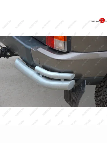 Защита заднего бампера нержавейка (Уголки двойные люкс), Техно Сфера Лада ВАЗ нива 4х4  2121 (2019-2021) Урбан