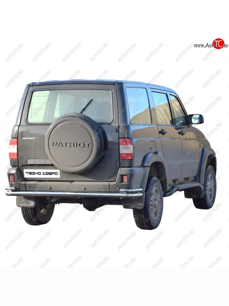 Защита заднего бампера с полимерным покрытием d63.5 (Труба с уголками), Техно Сфера Уаз Патриот 3163 5 дв. дорестайлинг (2005-2013) (крашенная)  с доставкой в г. Керчь