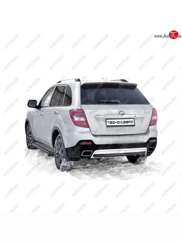 Защита заднего бампера нержавейка d63.5 (труба), Техно Сфера (нержавейка) Lifan X60 (2011-2025) дорестайлинг, 1-ый рестайлинг, 2-ой рестайлинг