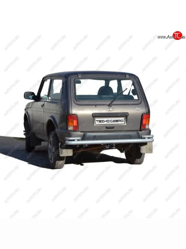 Защита заднего бампера (труба с уголками), Техно Сфера Лада ВАЗ нива 4х4 ( 2131,  2121) (2014-2021) Урбан 3 дв. дорестайлинг, Урбан 5 дв. дорестайлинг, Урбан, Урбан 5 дв. рестайлинг