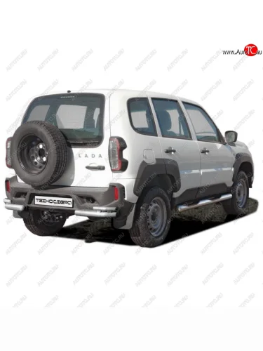 Защита заднего бампера d63.5 (уголки двойные люкс), Техно Сфера Лада ВАЗ Нива Трэвел (2021-2025) (212300-80)
