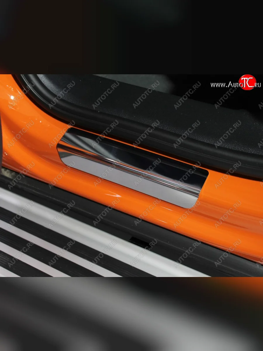 Накладки на задние порожки (нержавейка) ТСС Тюнинг Audi Q3 F3 (2018-2022) (лист зеркальный)  в Керчи Республика Крым