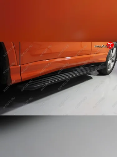 Порожки для ног алюминиевые ТСС Тюнинг Slim Line (черные) Audi Q3 F3 (2018-2022)