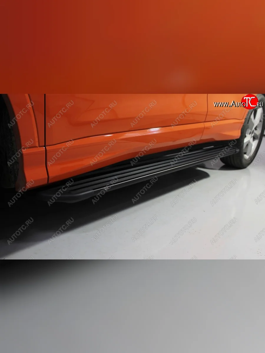 Порожки для ног алюминиевые ТСС Тюнинг Slim Line Audi Q3 F3 (2018-2022) (черные)  с доставкой в г. Керчь