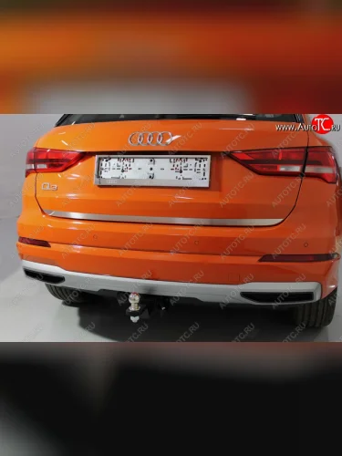 Накладка на заднюю дверь (лист шлифованный), ТСС Тюнинг (нержавейка) Audi Q3 F3 (2018-2022)