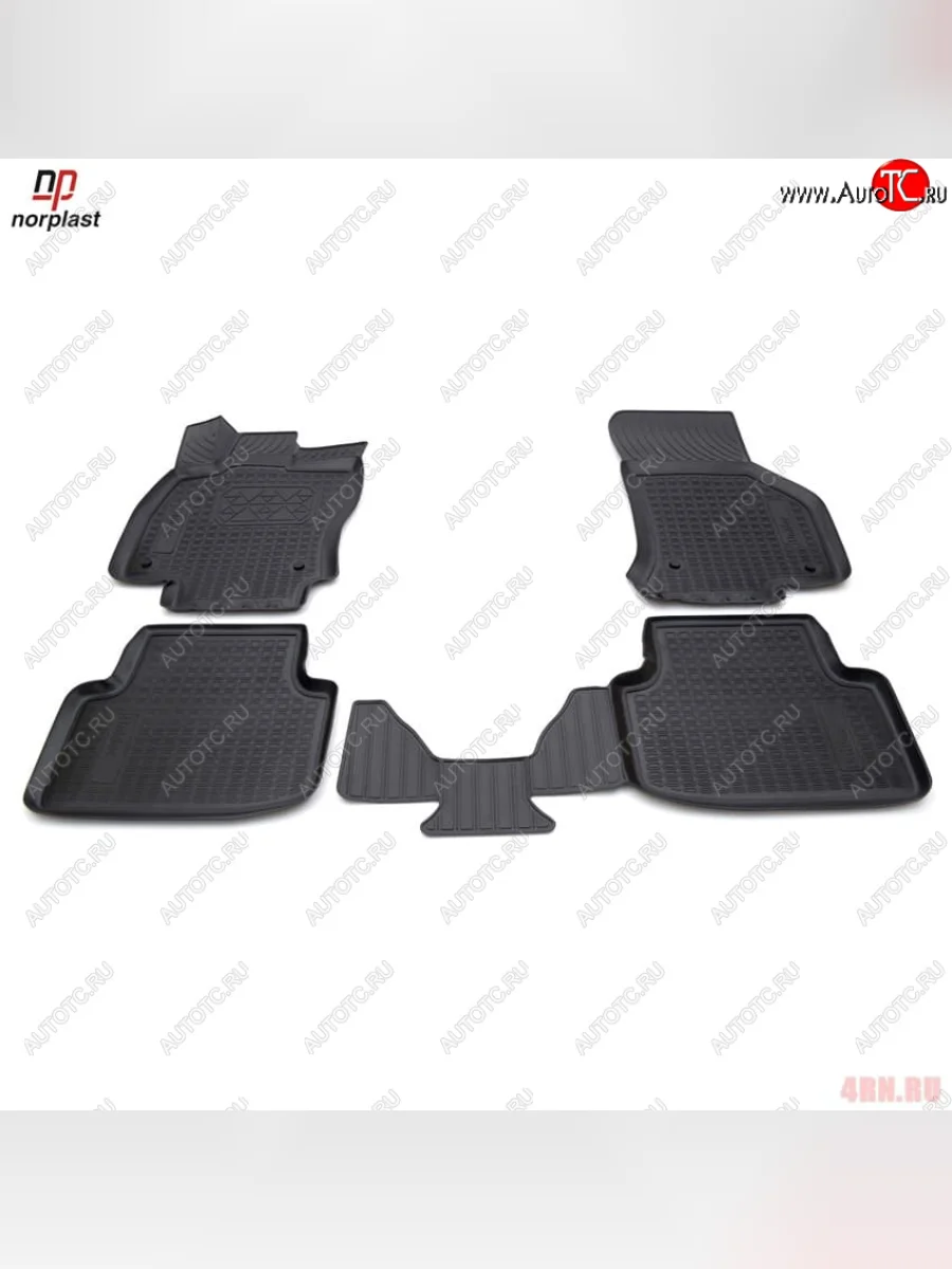 Ковер литьевой салонный ЗЛ Norplast Skoda Octavia A7 дорестайлинг лифтбэк (2012-2017) (черный)  с доставкой в г. Пермь