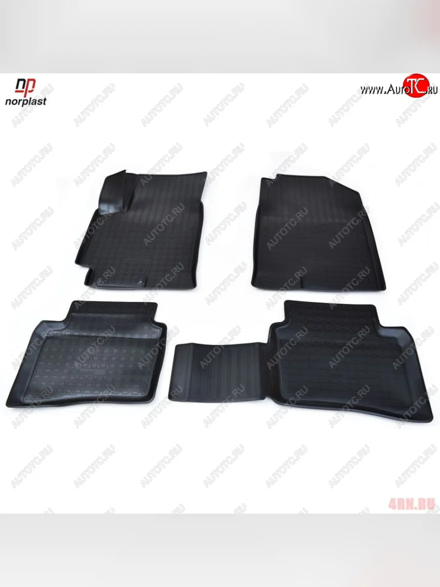 Ковер литьевой салонный ПЛ Norplast  KIA Rio (2015-2017) 3 QB (черный)  с доставкой в г. Керчь