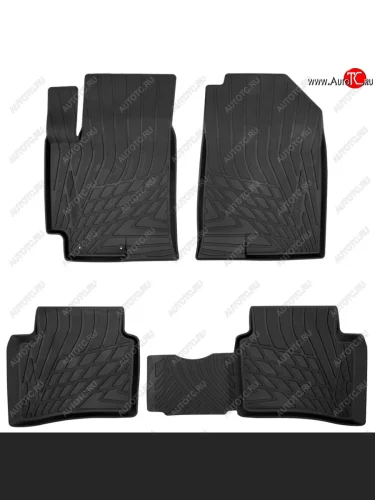 Ковер литьевой салонный ПЛ Norplast KIA Rio 3 QB хэтчбек 5 дв. рестайлинг (2015-2017) (черный)