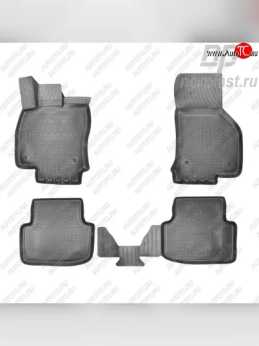 Ковер литьевой салонный ПЛ Norplast (черный) Skoda Octavia ( A7,  A8) (2012-2022) дорестайлинг лифтбэк, дорестайлинг универсал, универсал