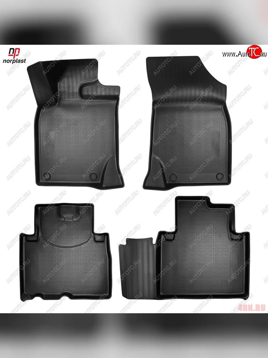 Ковер литьевой салонный ПП Norplast  Geely Atlas (2016-2022) NL3 (черный)  с доставкой в г. Пермь