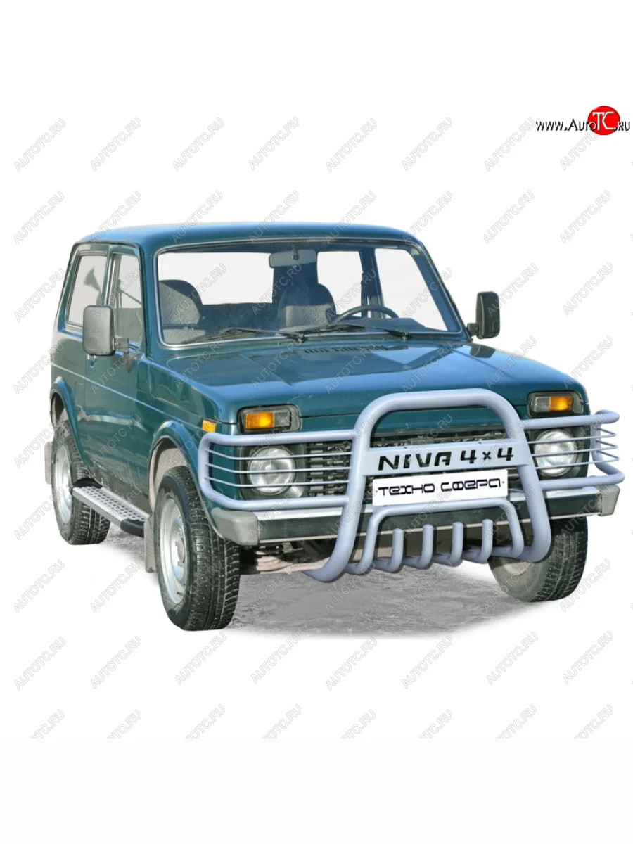 Дуга передняя с загнутыми ушами с дополнительной защитой двигателя d63,5, Техно Сфера Лада ВАЗ нива 4х4 2131 5 дв. дорестайлинг (1993-2019)  в Керчи Республика Крым