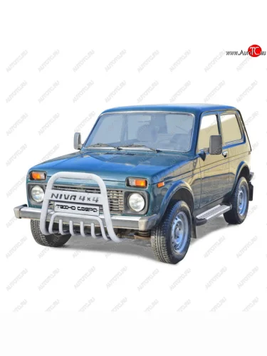 Дуга передняя с защитой двигателя d63.5, Техно Сфера Лада ВАЗ нива 4х4  2131 (1993-2025) 5 дв. дорестайлинг, Урбан 3 дв. дорестайлинг, Урбан 5 дв. дорестайлинг, 5 дв. 1-ый рестайлинг, Урбан 5 дв. рестайлинг, (Legend) 5 дв. 2-ой рестайлинг