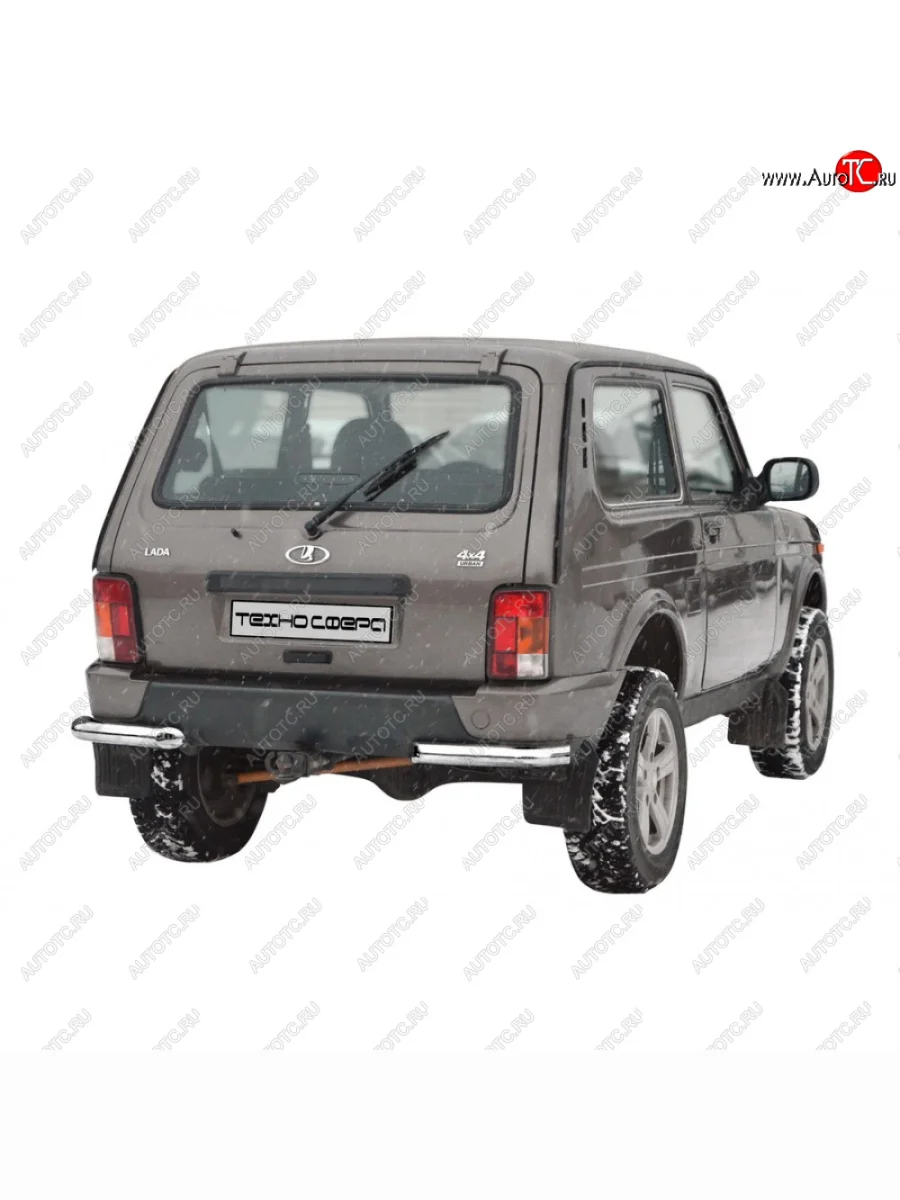 Защита заднего бампера нержавейка Уголки Люкс, Техно Сфера  Лада ВАЗ нива 4х4 (2014-2025) 2131, 2121, 2121 (Legend) (Нержавейка)  в Воронеже Воронежской области