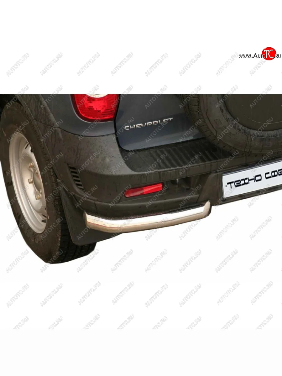 Защита заднего бампера нержавейка Уголки Люкс, цельные d63.5, Техно Сфера Лада ВАЗ 2123 (Нива Шевроле) 1 рестайлинг (2009-2020) (нержавейка)  с доставкой в г. Керчь