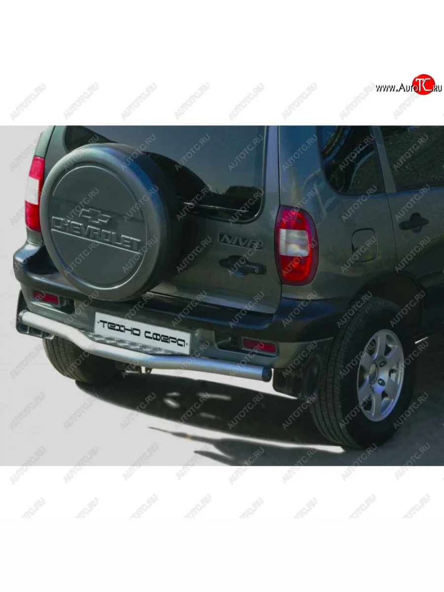 Защита заднего бампера с алюминевым листом, Техно Сфера  Лада ВАЗ 2123 (Нива Шевроле) (2002-2021) (Алюминевый лист)  с доставкой в г. Керчь