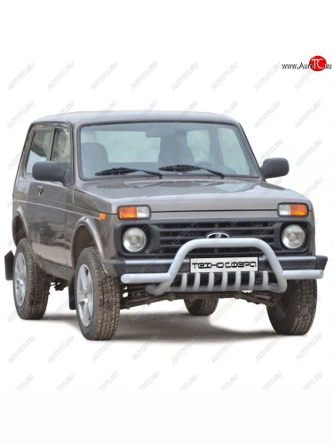 Защита переда с усами (c дополнительной защитой двигателя) Акула d63,5, Техно Сфера Лада ВАЗ нива 4х4  2131 (2014-2025) Урбан 3 дв. дорестайлинг, Урбан 5 дв. дорестайлинг, Урбан 5 дв. рестайлинг, (Legend) 5 дв. 2-ой рестайлинг