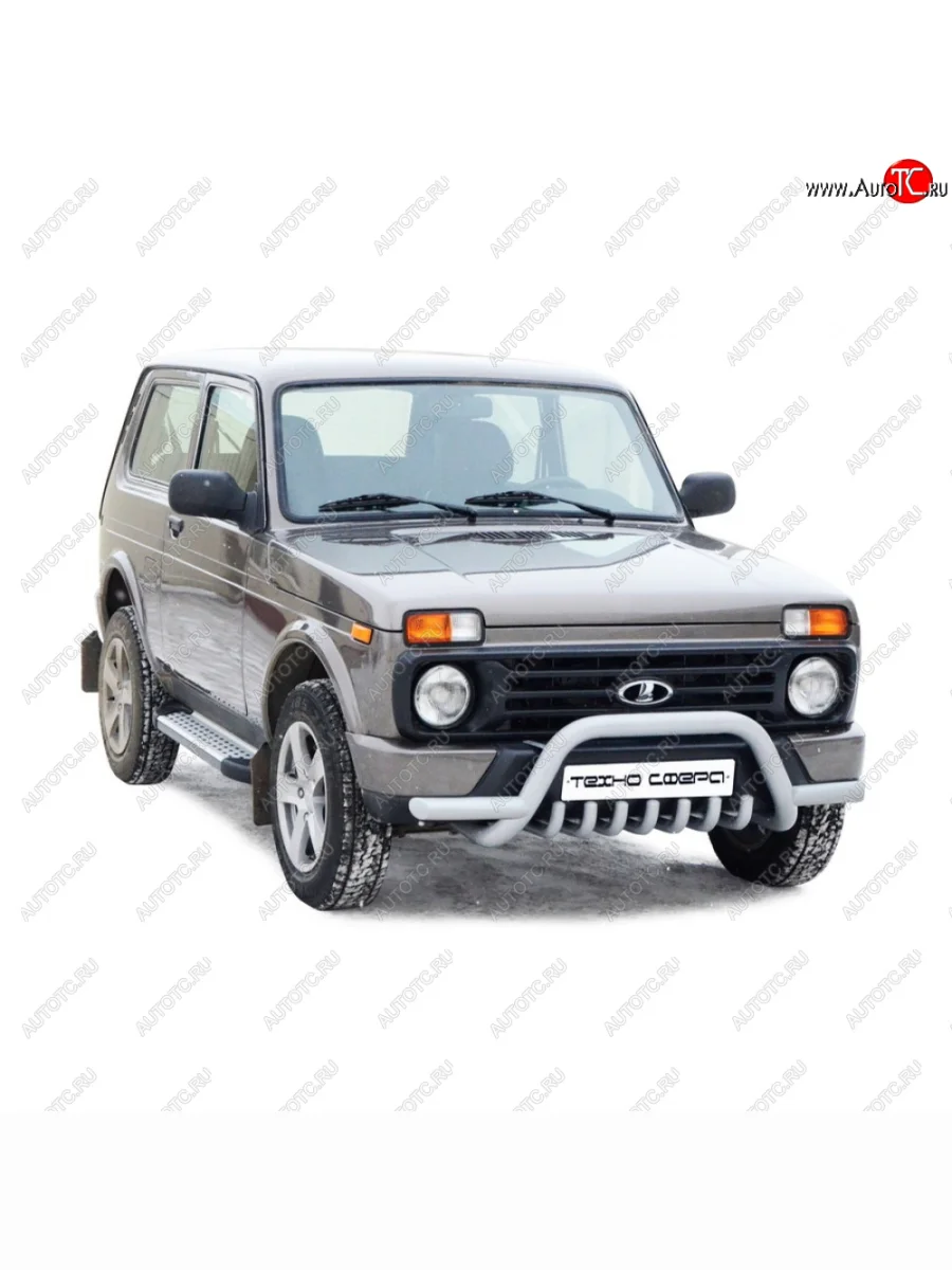 Защита переда с усами с дополнительной защитой двигателя Акула, d63,5, Техно Сфера  Лада ВАЗ нива 4х4 (2014-2025) 2131, 2121, 2121 (Legend)  с доставкой в г. Керчь