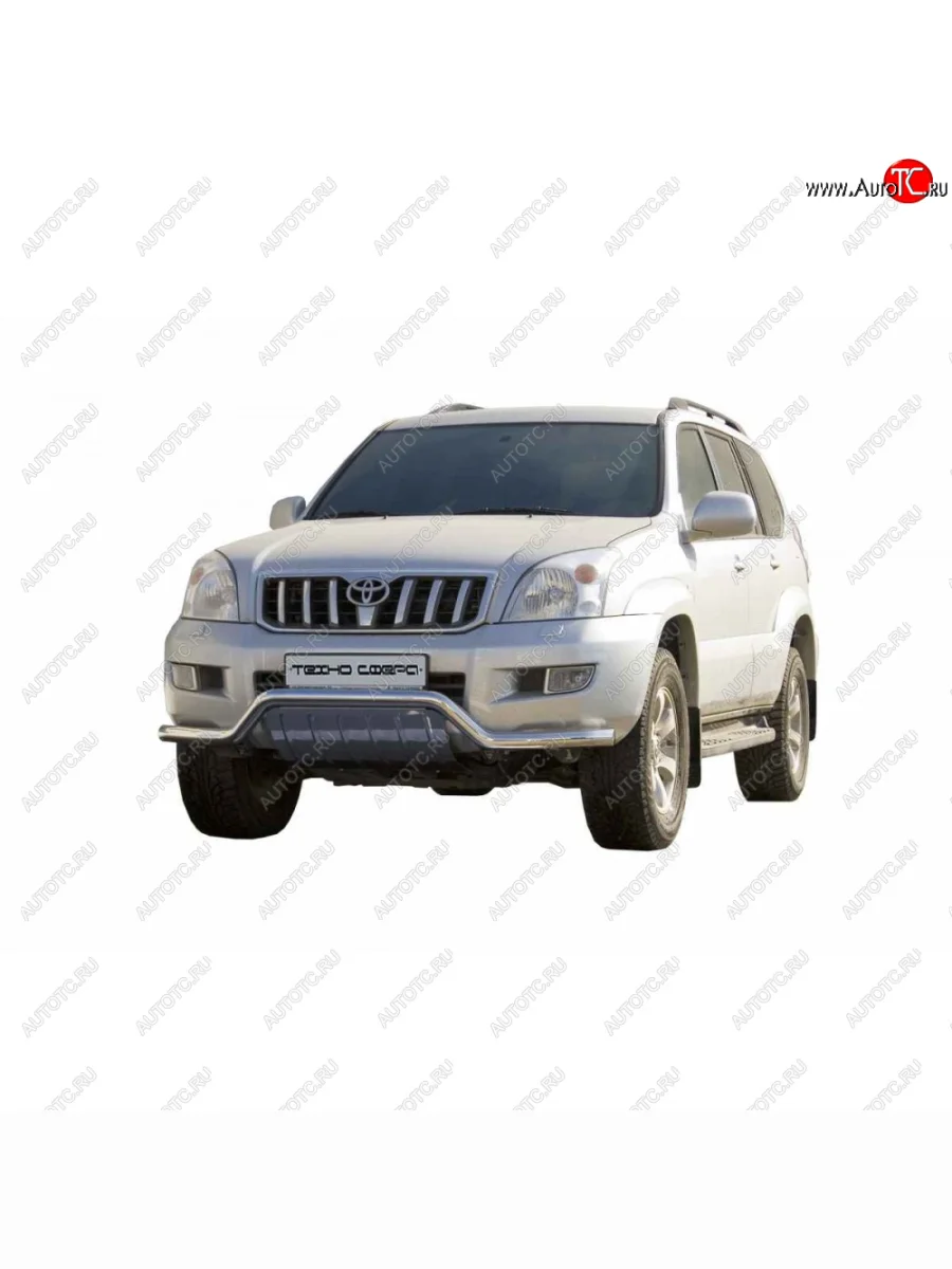  Защита переда с дополнительной защитой двигателя Волна d63.5, Техно Сфера  Toyota Land Cruiser Prado (2002-2009) J120  с доставкой в г. Керчь