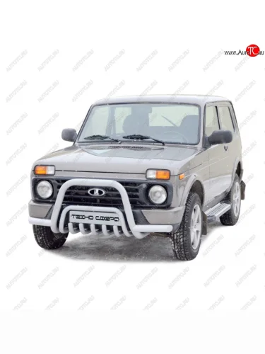 Защита переда с усами и дополнительной защитой двигателя (низкая) d63,5, Техно Сфера Лада ВАЗ нива 4х4 ( 2131,  2121,  2121 (Legend)) (2014-2025) Урбан 3 дв. дорестайлинг, Урбан 5 дв. дорестайлинг, Урбан, Урбан 5 дв. рестайлинг, (Legend) 5 дв. 2-ой рестайлинг, 3 дв. 2-ой рестайлинг