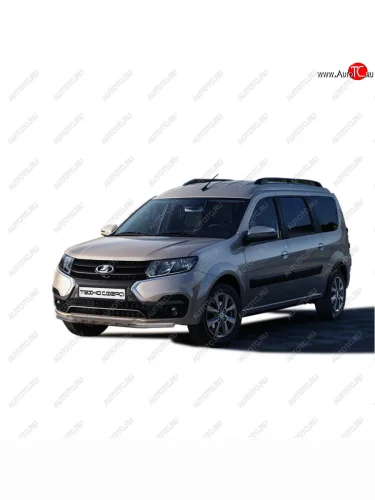 Защита переда труба двойная нержавейка d51, Техно Сфера (Нержавейка) Лада ВАЗ Ларгус (2021-2025) рестайлинг R90