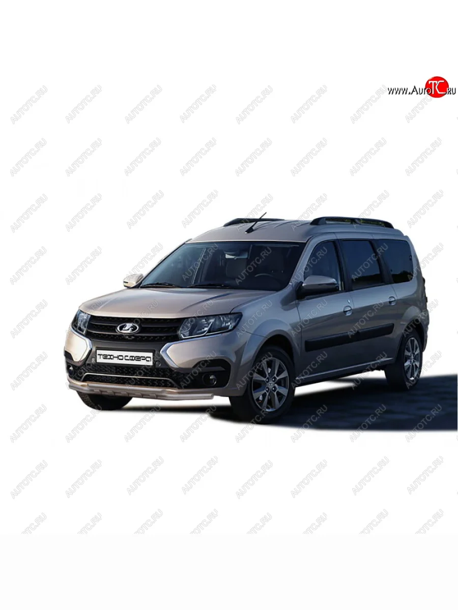 Защита переда труба двойная с полимерным покрытием d51, Техно Сфера Лада ВАЗ Ларгус рестайлинг R90 (2021-2025) (Черный матовый)  в Перми Пермском крае