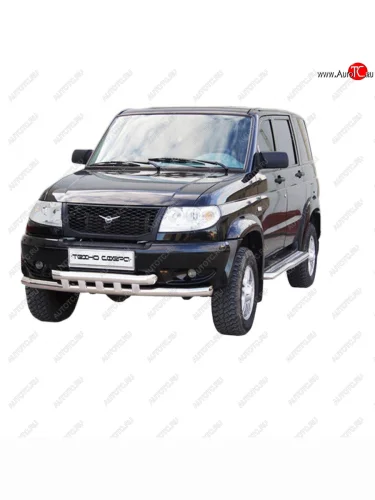 Защита переда труба двойная нержавейка d63,5, Техно Сфера Уаз Патриот 3163 5 дв. дорестайлинг (2005-2013) Защита переда труба двойная нержавейка d63,5, Техно Сфера Уаз Патриот 3163 5 дв. дорестайлинг (2005-2013)