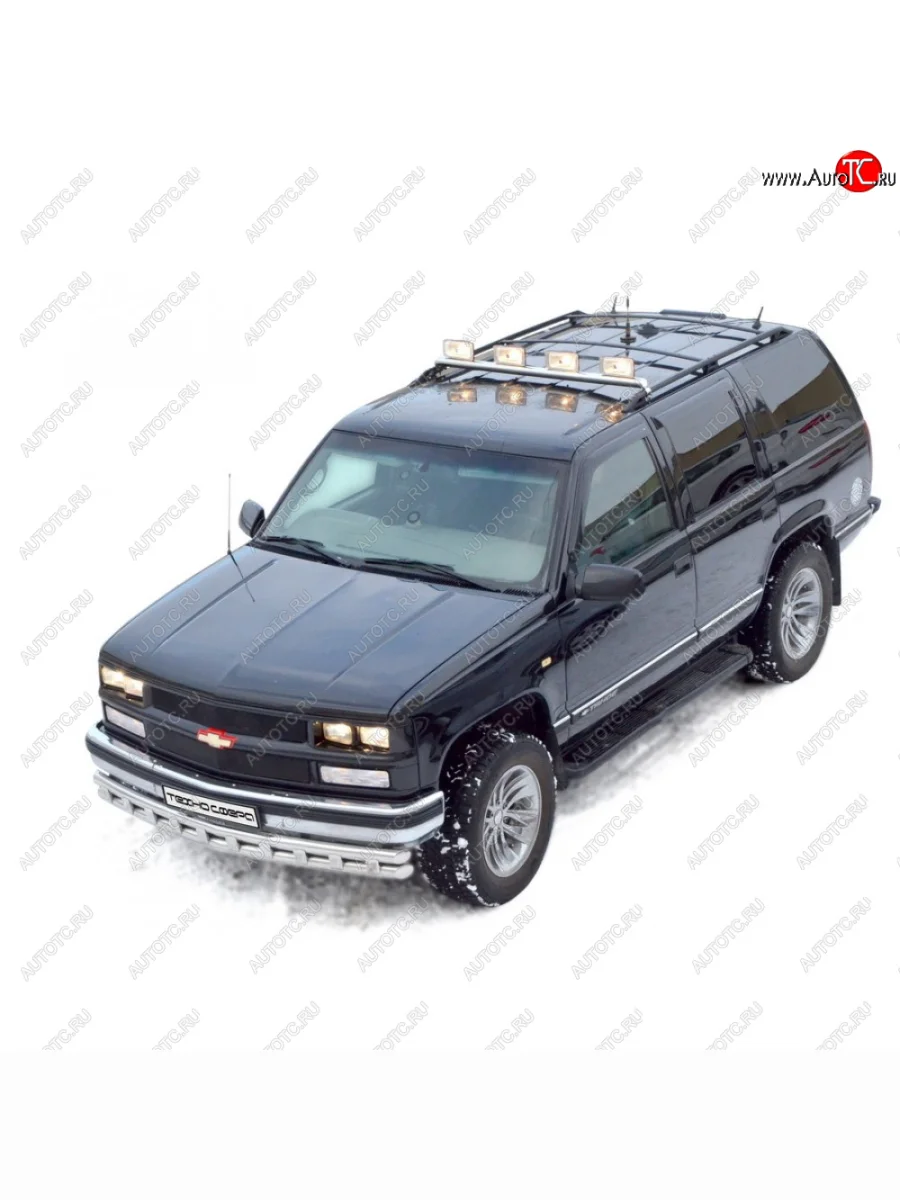 Защита переда труба двойная нержавейка d63.5, Техно Сфера Chevrolet Tahoe GMT T1XX   (2019-2022) (Нержавейка)  в Керчи Республика Крым