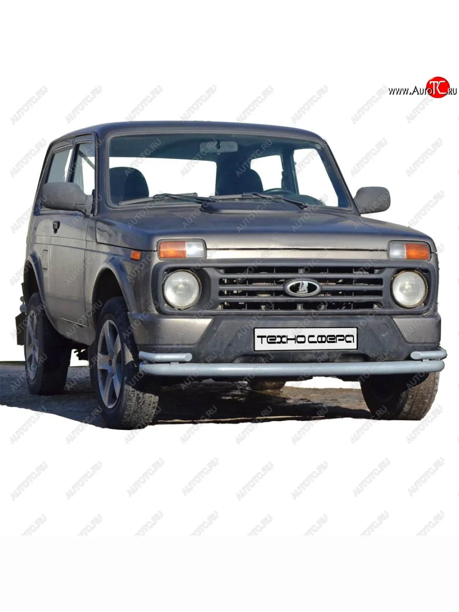 Защита переда труба с уголками с полимерным покрытием, Техно Сфера  Лада ВАЗ нива 4х4 (2014-2025) 2131, 2121, 2121 (Legend) (Черный глянец)  с доставкой в г. Керчь