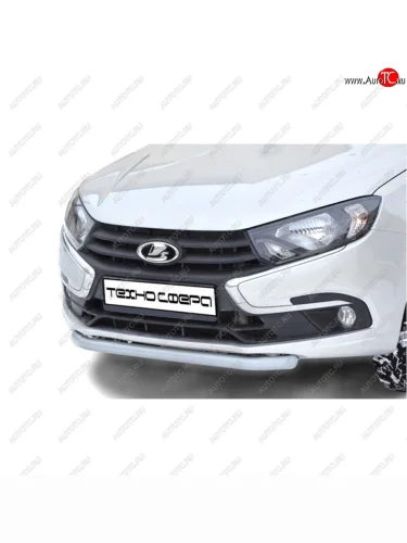 Защита переда труба нержавейка d51, Техно Сфера (Нержавейка) Лада ВАЗ Гранта FL ( 2191,  2190,  2194,  2192) (2018-2025) лифтбек, седан, универсал, хэтчбек