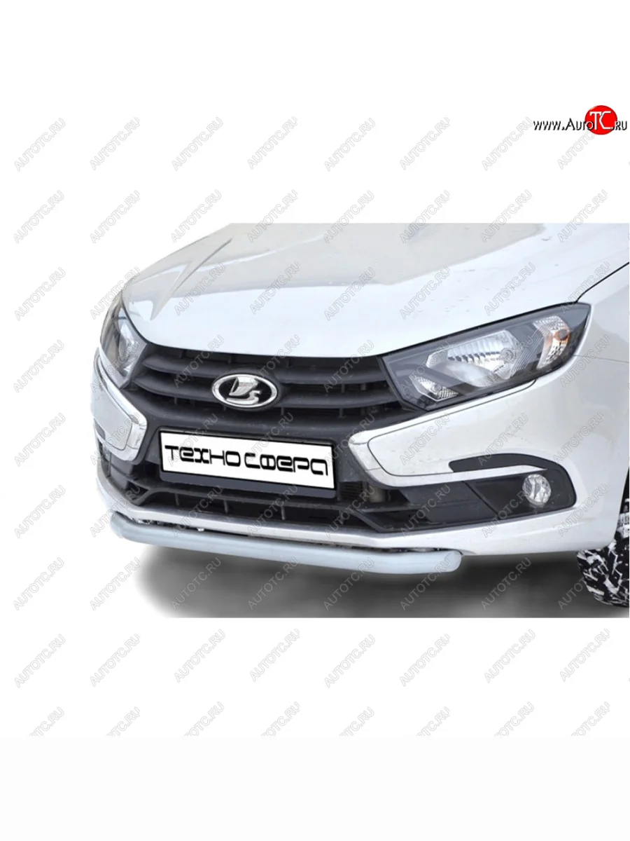 Защита переда труба нержавейка d51, Техно Сфера  Лада ВАЗ Гранта FL (2018-2025) 2191, 2190, 2194, 2192 (Нержавейка)  с доставкой в г. Керчь