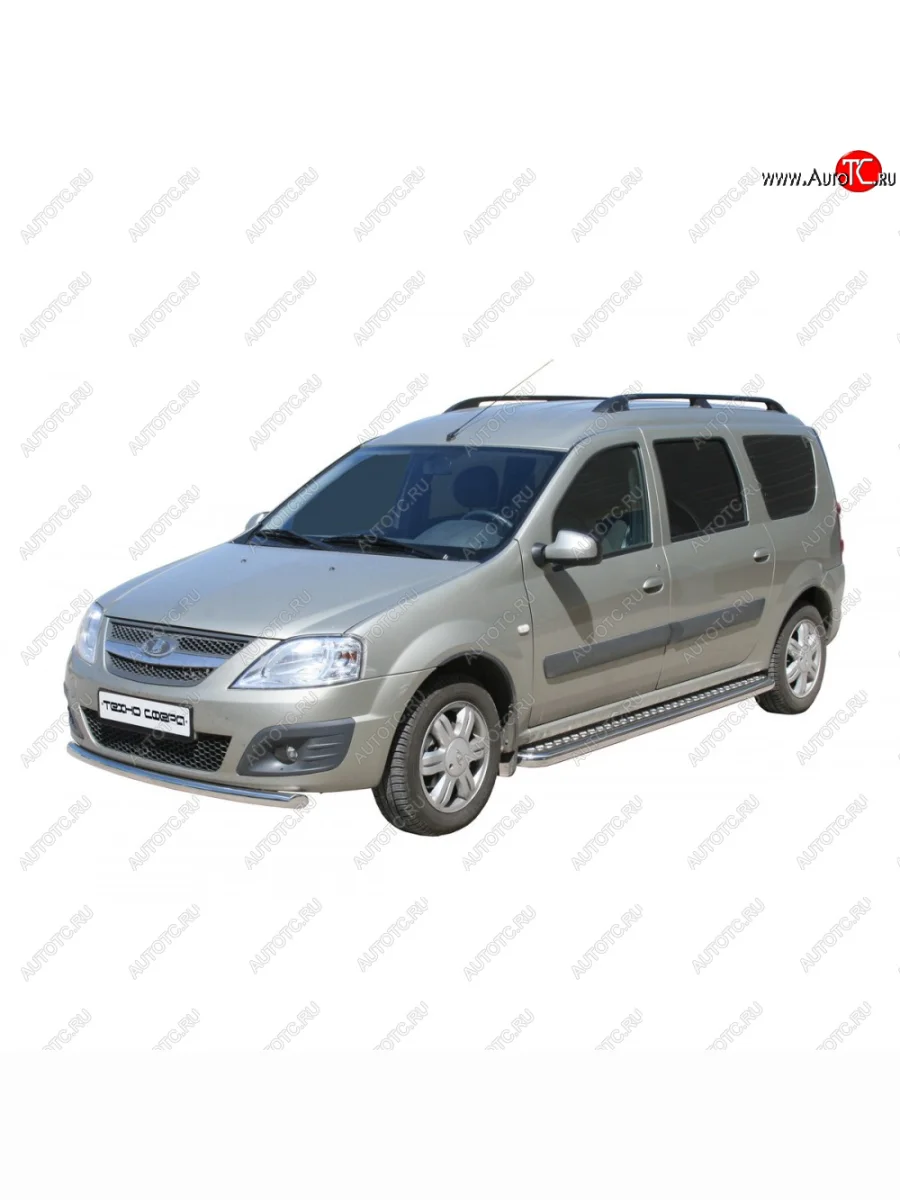 Защита переда труба с полимерным покрытием d51,  ЛАДА ЛАРГУС  Лада ВАЗ Ларгус (2012-2025) (Черный глянец)  с доставкой в г. Пермь