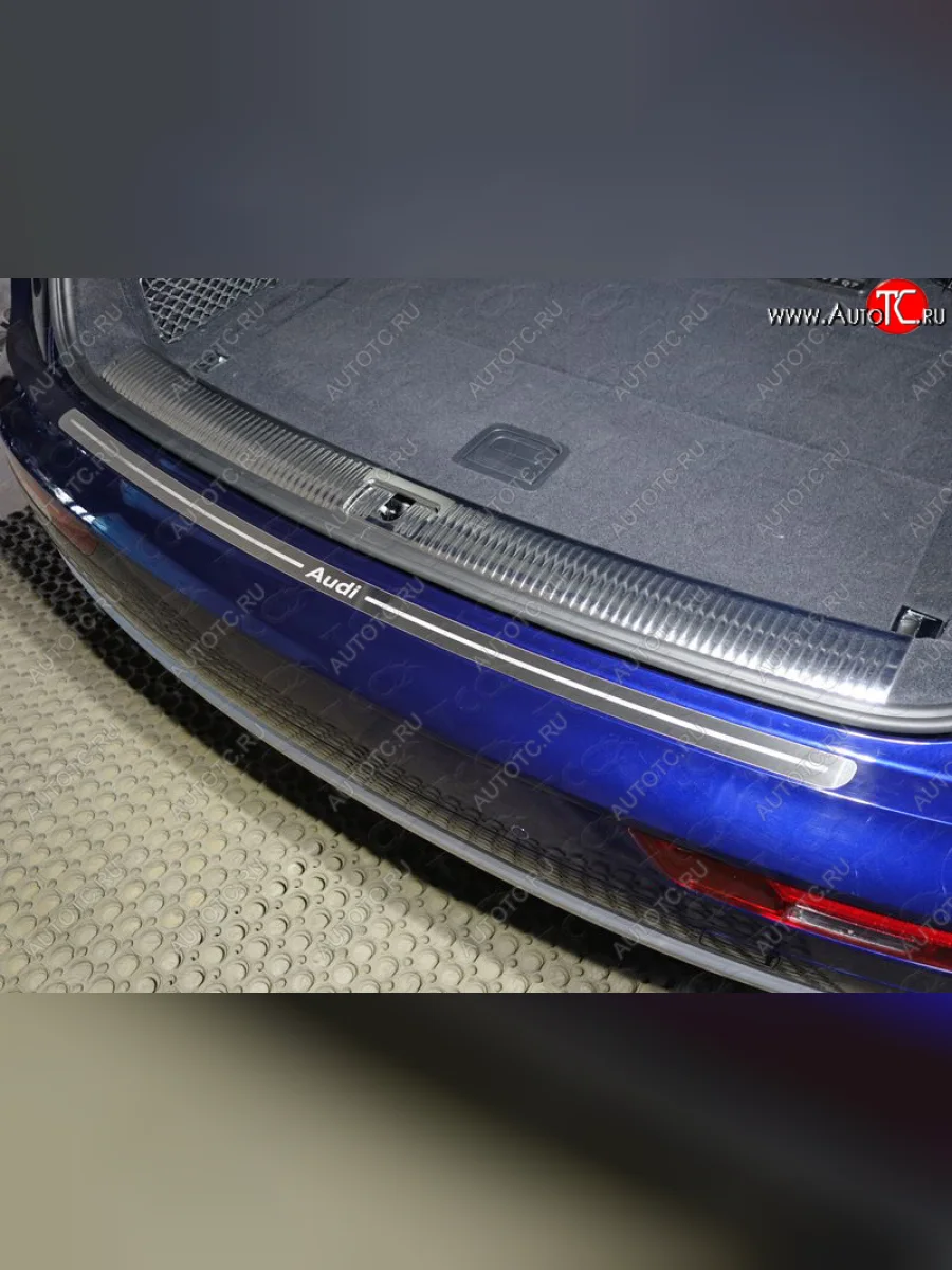 Накладка на задний бампер (без пневмоподвески) ТСС Тюнинг Audi Q5 FY дорестайлинг (2017-2020) (лист шлифованный надпись audi)  в Керчи Республика Крым