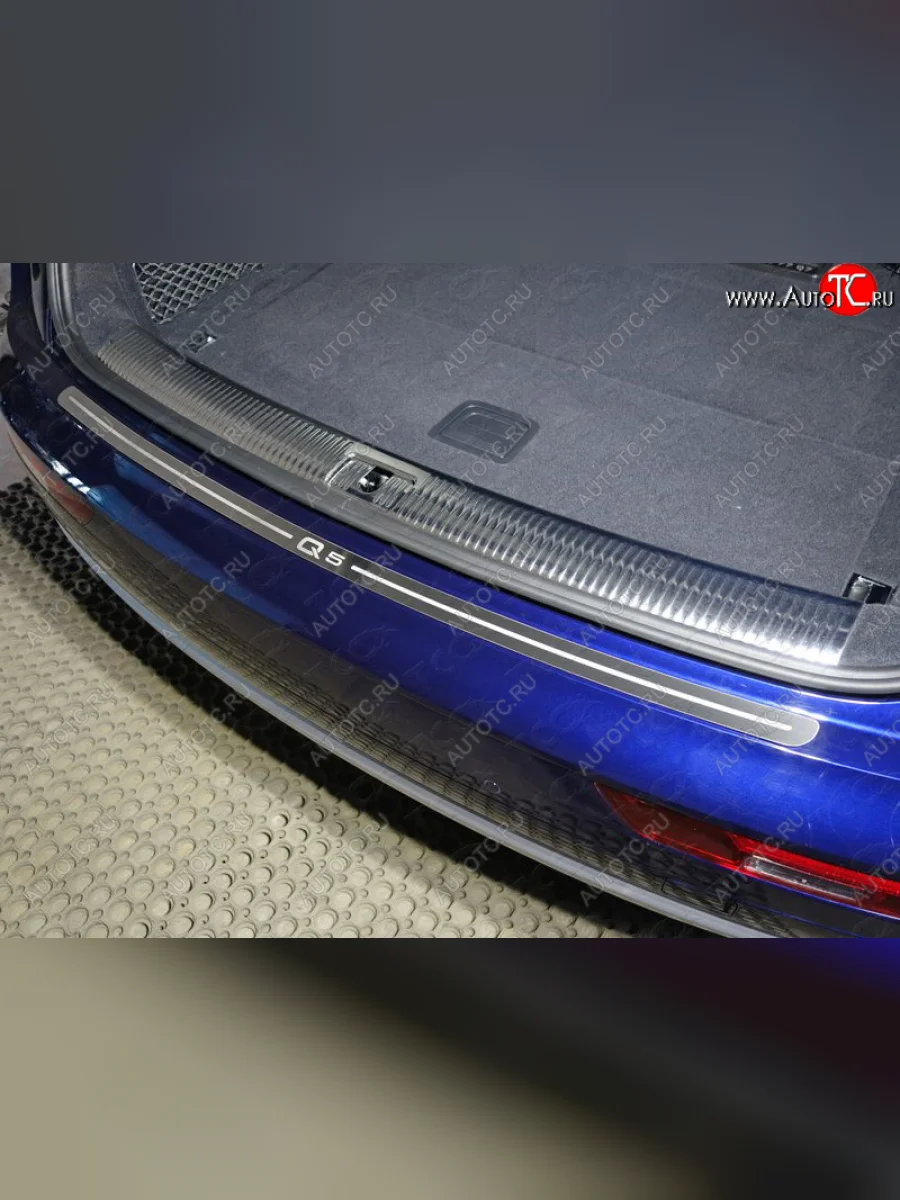 Накладка на задний бампер (без пневмоподвески) ТСС Тюнинг Audi Q5 FY дорестайлинг (2017-2020) (лист шлифованный, надпись Q5)  в Перми Пермском крае