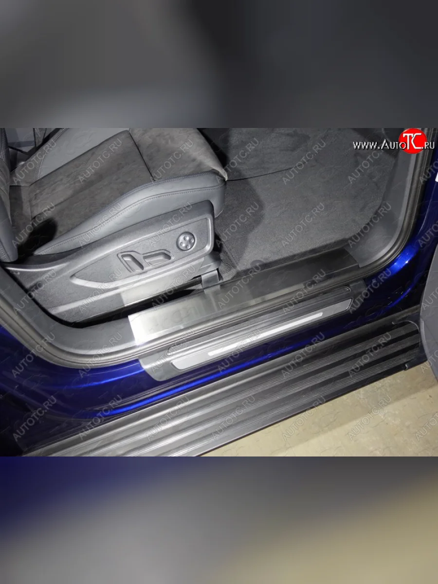 Накладки на пластиковые пороги (без пневмоподвески 2 шт) ТСС Тюнинг Audi Q5 FY дорестайлинг (2017-2020) (Лист шлифованный )  в Керчи Республика Крым