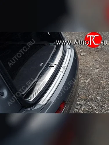 Накладки на задний бампер ТСС Тюнинг (лист шлифованный, надпись audi) Audi Q7 4M дорестайлинг (2015-2020)