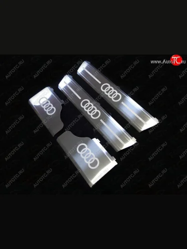 Накладки на пороги ТСС Тюнинг (лист шлифованный, логотип audi) Audi Q7 4M дорестайлинг (2015-2020)