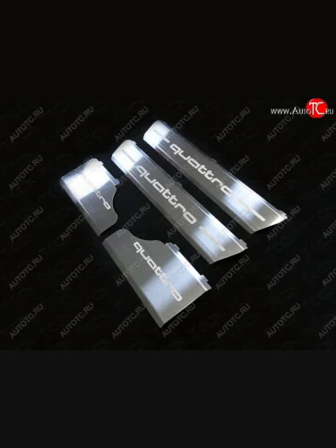 Накладки на пороги ТСС Тюнинг (лист шлифованный, надпись quattro) Audi Q7 4M дорестайлинг (2015-2020)