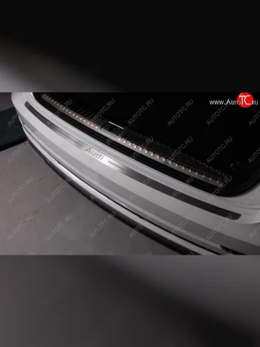 Накладка на задний бампер ТСС Тюнинг (лист шлифованный, надпись audi) Audi Q8 4MN (2018-2022)